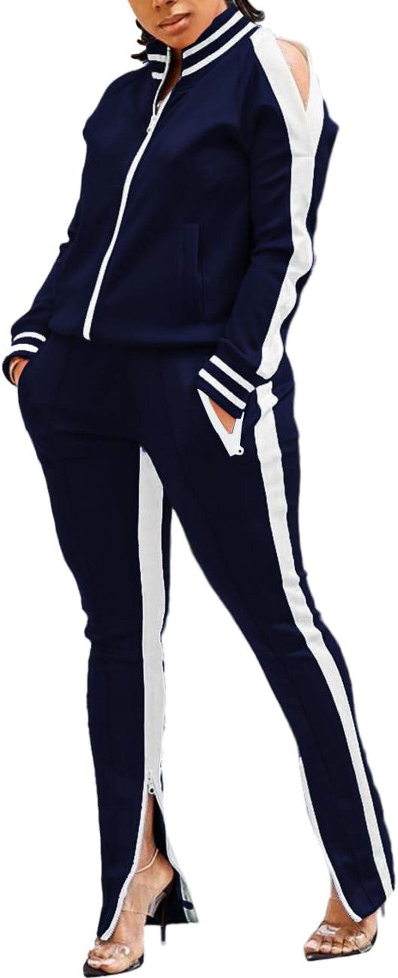 Women Casual 2 Piece Outfit Long Pant Set Sweatsuits Tracksuits