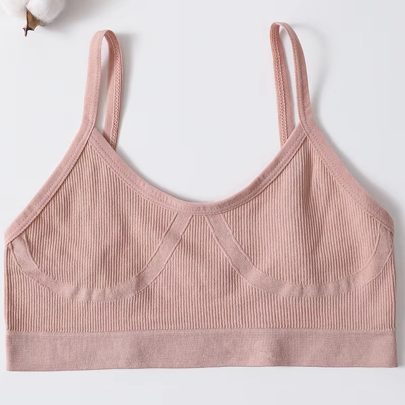 Sports Bra Padded Tube Top Women Crop Top Seamless Underwear Female Streetwear Tank Top Removable Pads Push-Up Bra Solid Camis