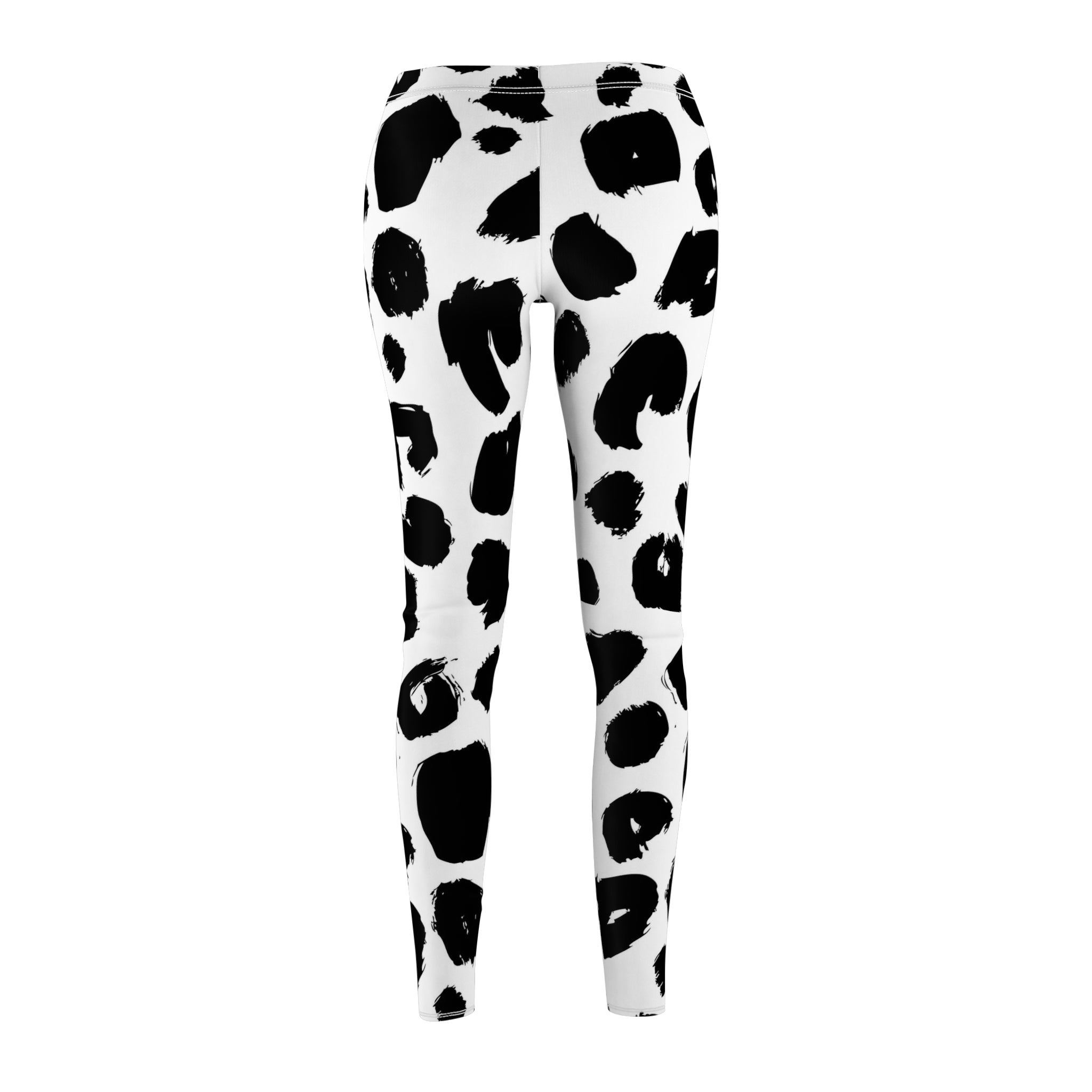 Black & White Cow Print Leggings — Women's Patterned Casual Leggings