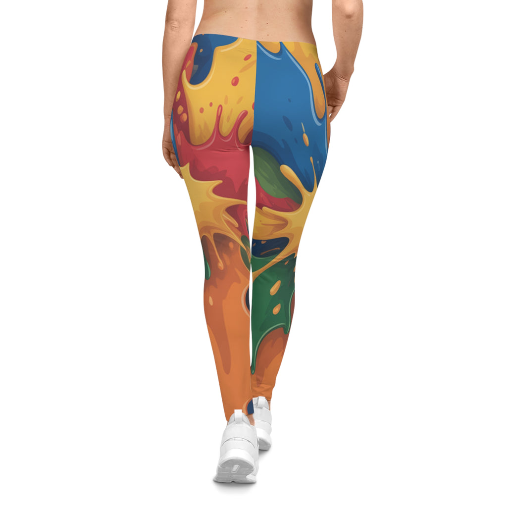 Color Splash Leggings — Vibrant Abstract All-Over-Print Leggings