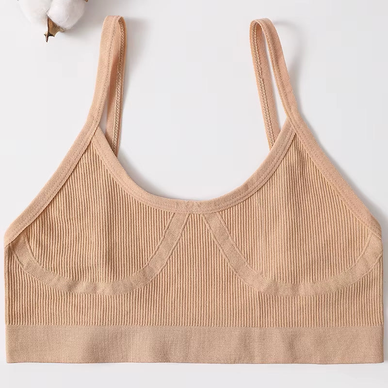 Sports Bra Padded Tube Top Women Crop Top Seamless Underwear Female Streetwear Tank Top Removable Pads Push-Up Bra Solid Camis