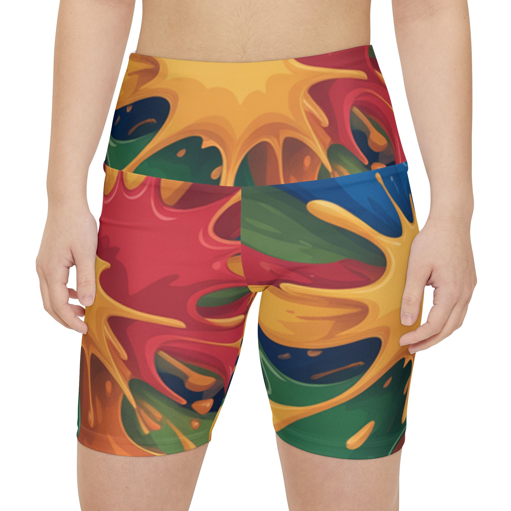 Paint Splash Women's Workout Shorts – Colorful AOP Activewear