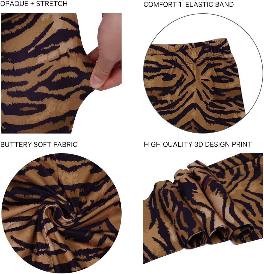 Women'S Leopard Printed Leggings Animal Skin Brushed Buttery Soft Tights