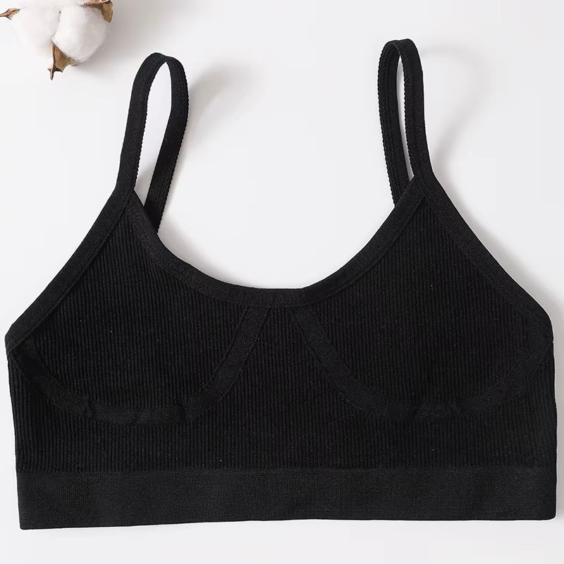 Sports Bra Padded Tube Top Women Crop Top Seamless Underwear Female Streetwear Tank Top Removable Pads Push-Up Bra Solid Camis