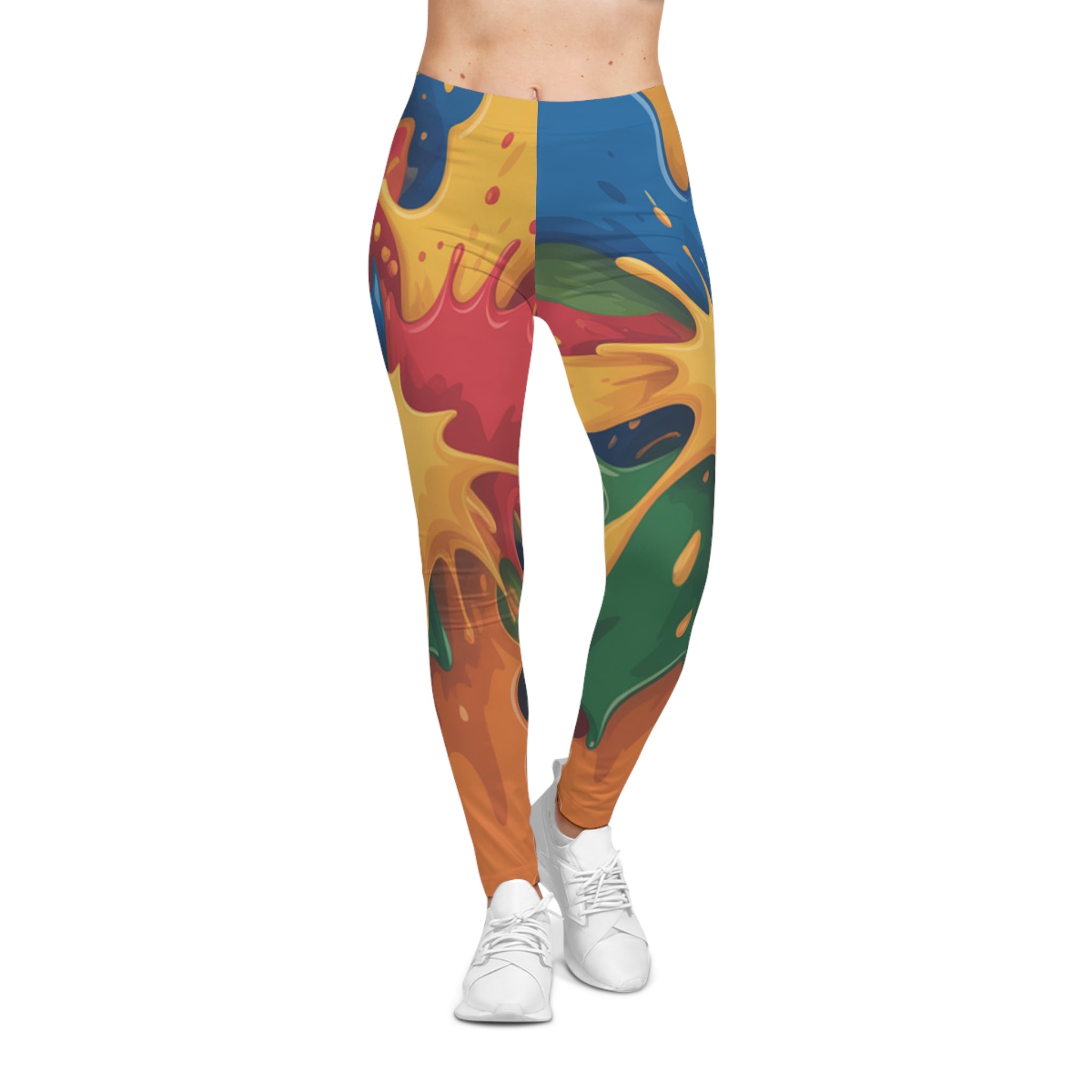 Color Splash Leggings — Vibrant Abstract All-Over-Print Leggings
