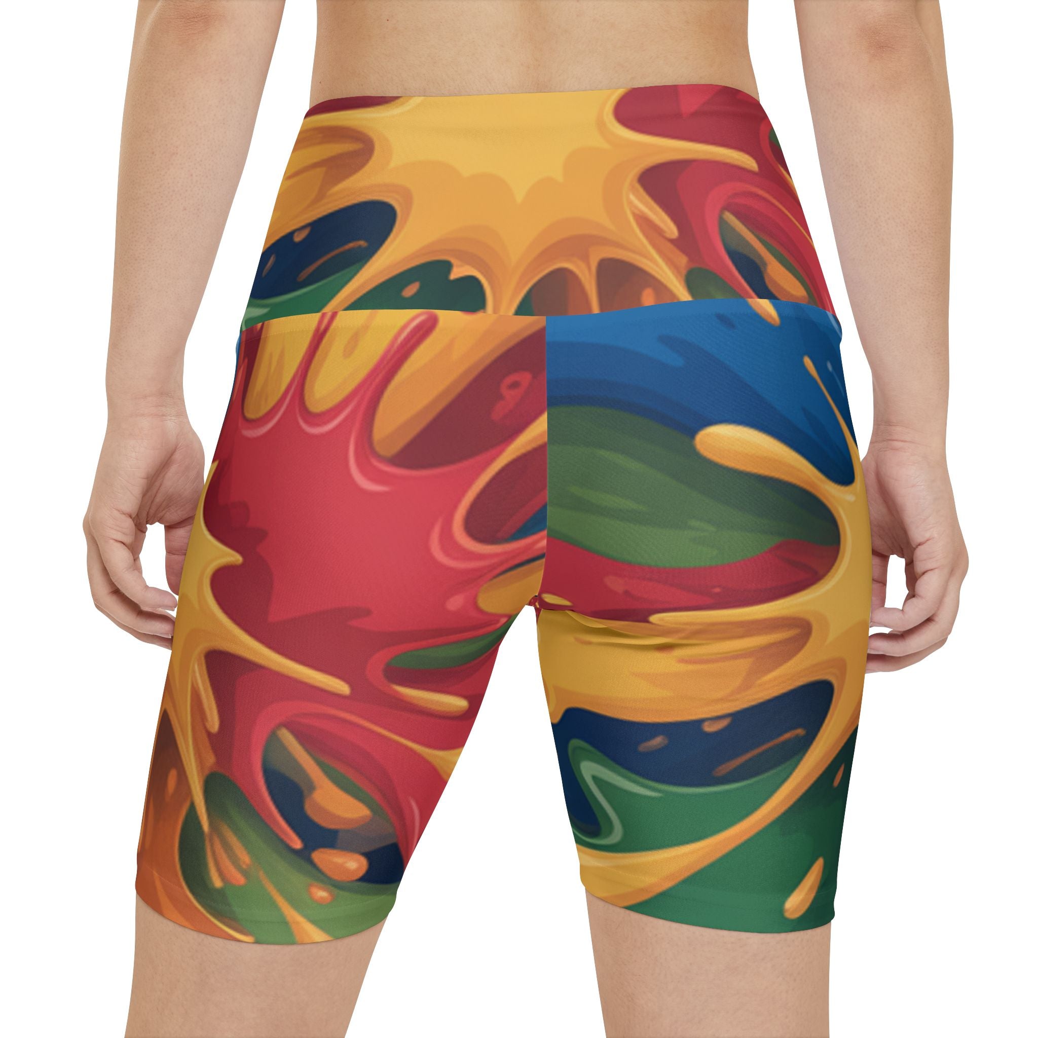 Paint Splash Women's Workout Shorts – Colorful AOP Activewear