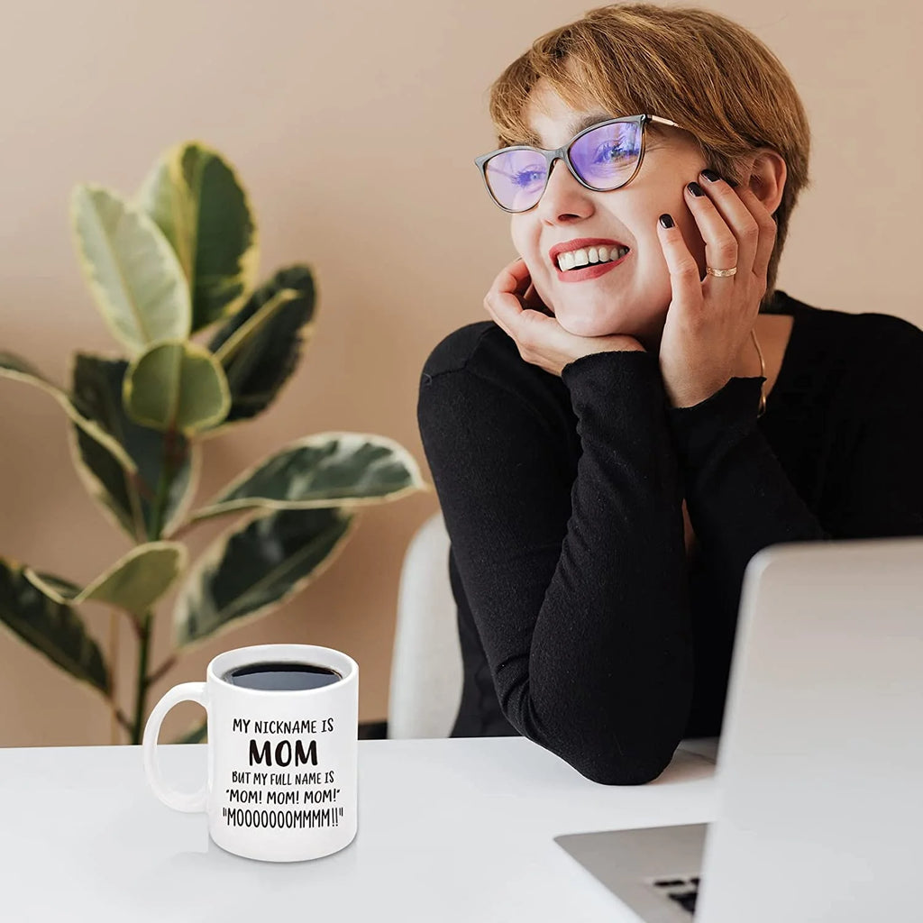 Gifts for Mom, My Nickname Is Mom Funny Coffee Mug, Mom Christmas Mothers Day Birthday Gifts from Daughter Son Kids, Best Mom Gifts, Funny Gift Ideas for Mom, Present for Mom, Mom Mug 11 Oz