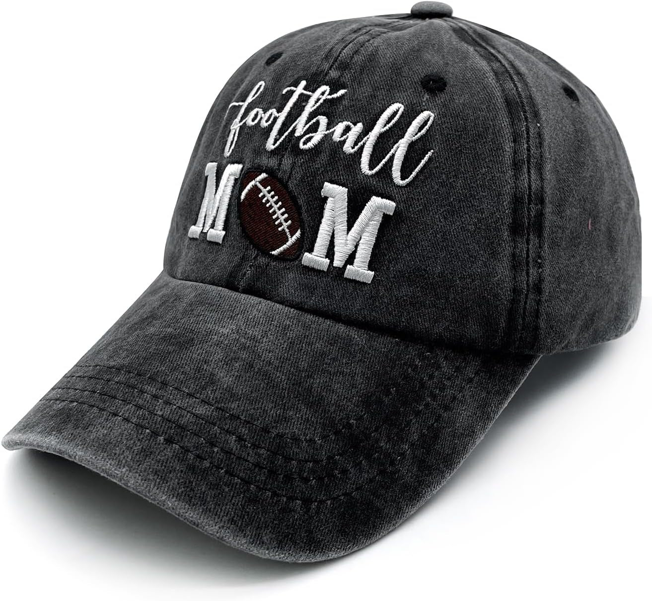 Embroidered Football Mom Hat, Football Mom Gifts for Women, Adjustable Baseball Caps for Mama
