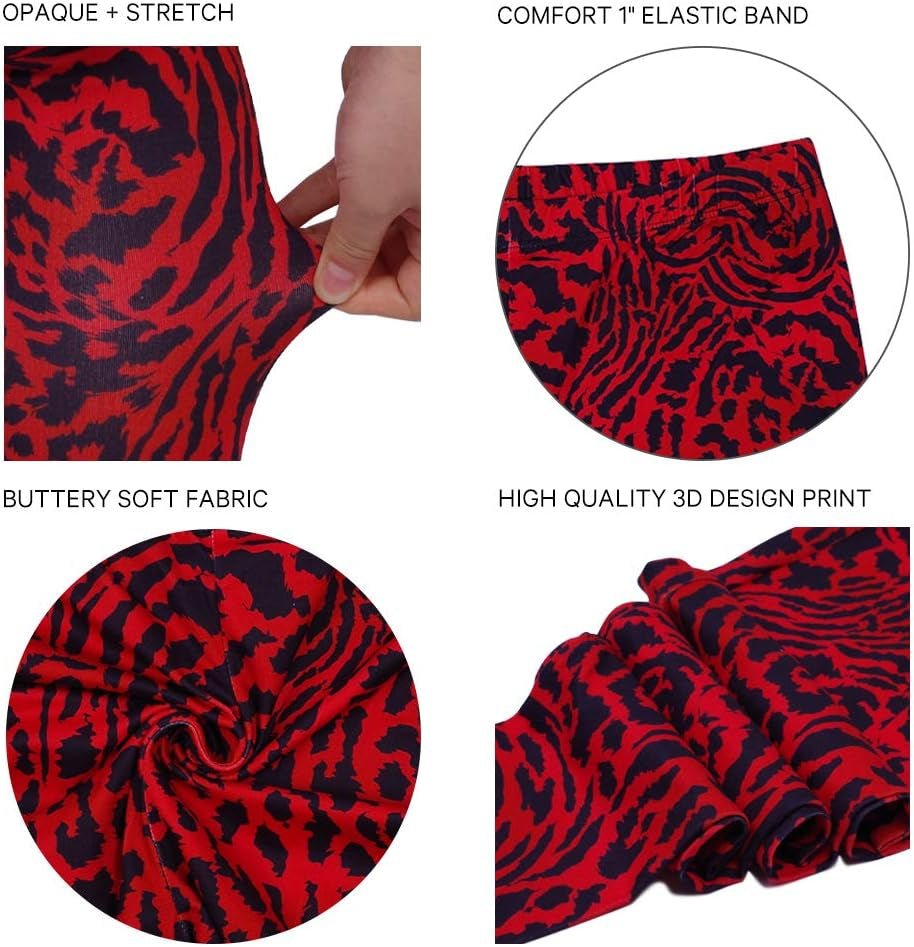 Women'S Leopard Printed Leggings Animal Skin Brushed Buttery Soft Tights