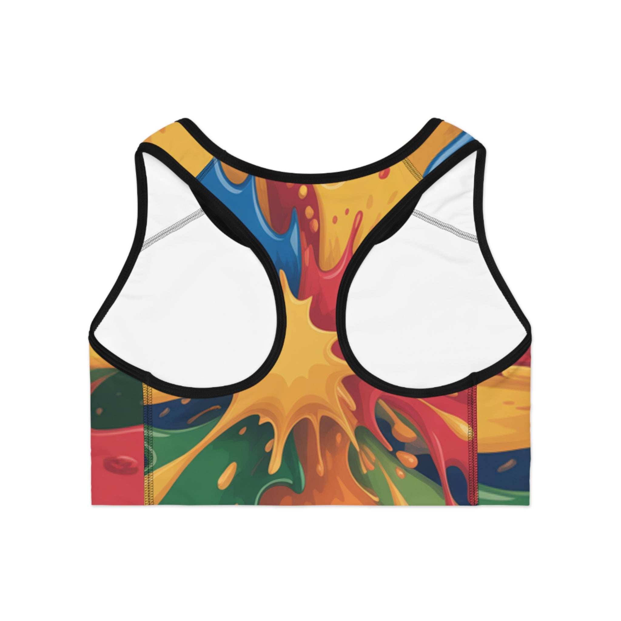 Color Splash Sports Bra — Vibrant All-Over-Print Activewear
