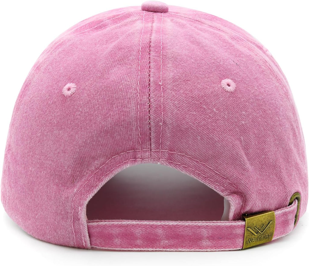 Embroidered Camping Hair Don'T Care Hat Adjustable Washed Baseball Cap for Women Men