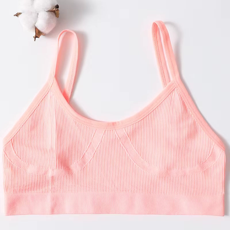 Sports Bra Padded Tube Top Women Crop Top Seamless Underwear Female Streetwear Tank Top Removable Pads Push-Up Bra Solid Camis