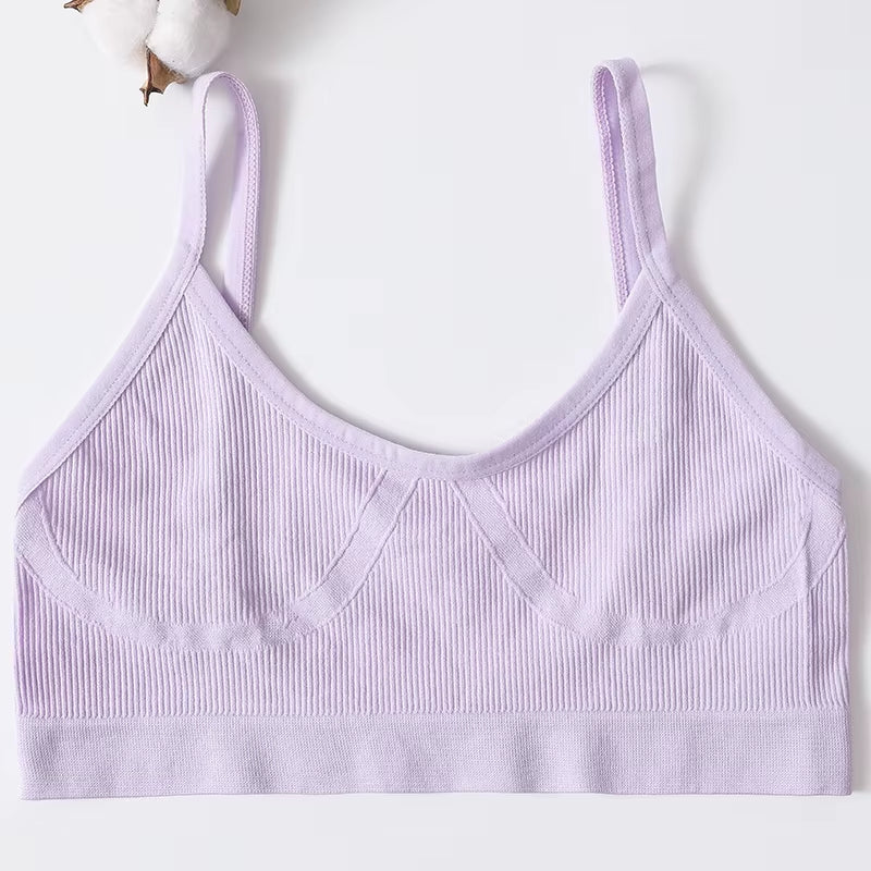 Sports Bra Padded Tube Top Women Crop Top Seamless Underwear Female Streetwear Tank Top Removable Pads Push-Up Bra Solid Camis