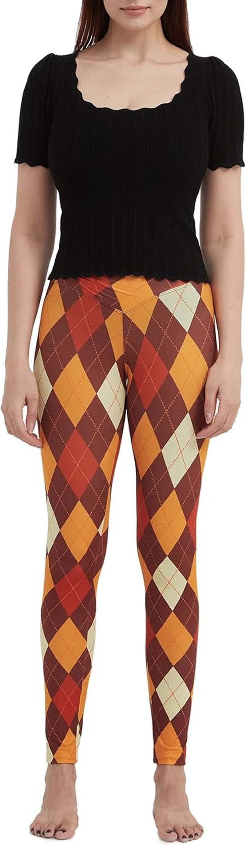 Women'S Christmas Halloween Crossover Leggings High Waisted Buttery Soft Printed Tights 27"