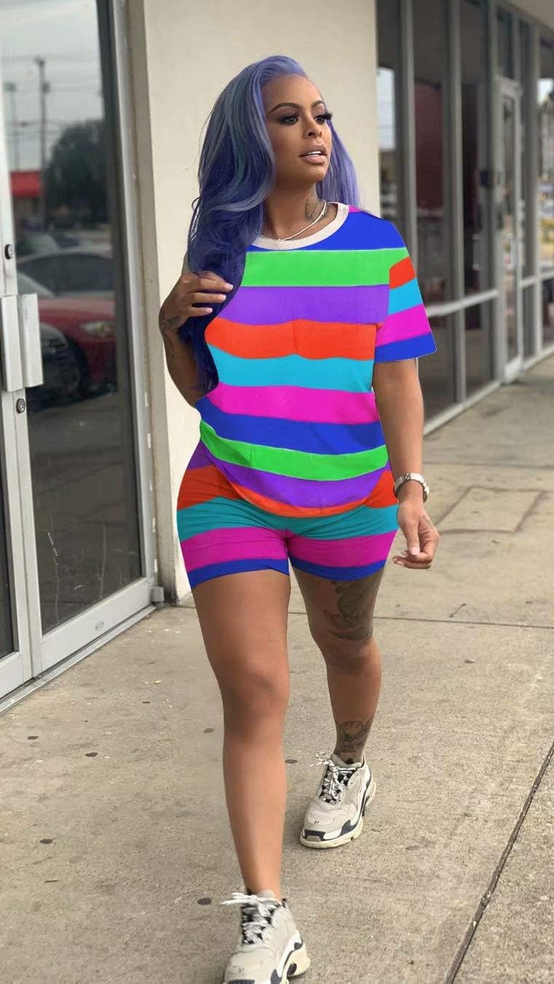 Womens 2 Piece Sports Outfit Tracksuit Shirt Shorts Jogger Bodycon Sets