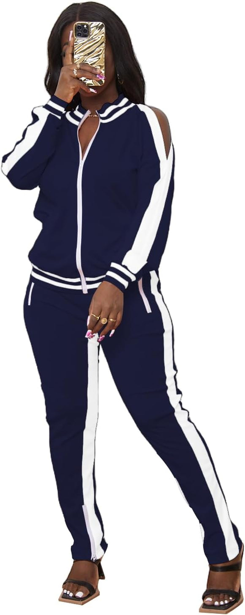 Women Casual 2 Piece Outfit Long Pant Set Sweatsuits Tracksuits