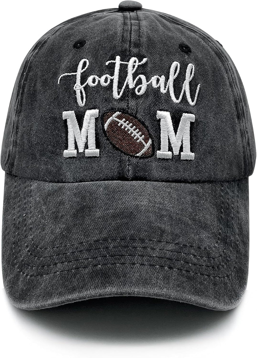 Embroidered Football Mom Hat, Football Mom Gifts for Women, Adjustable Baseball Caps for Mama