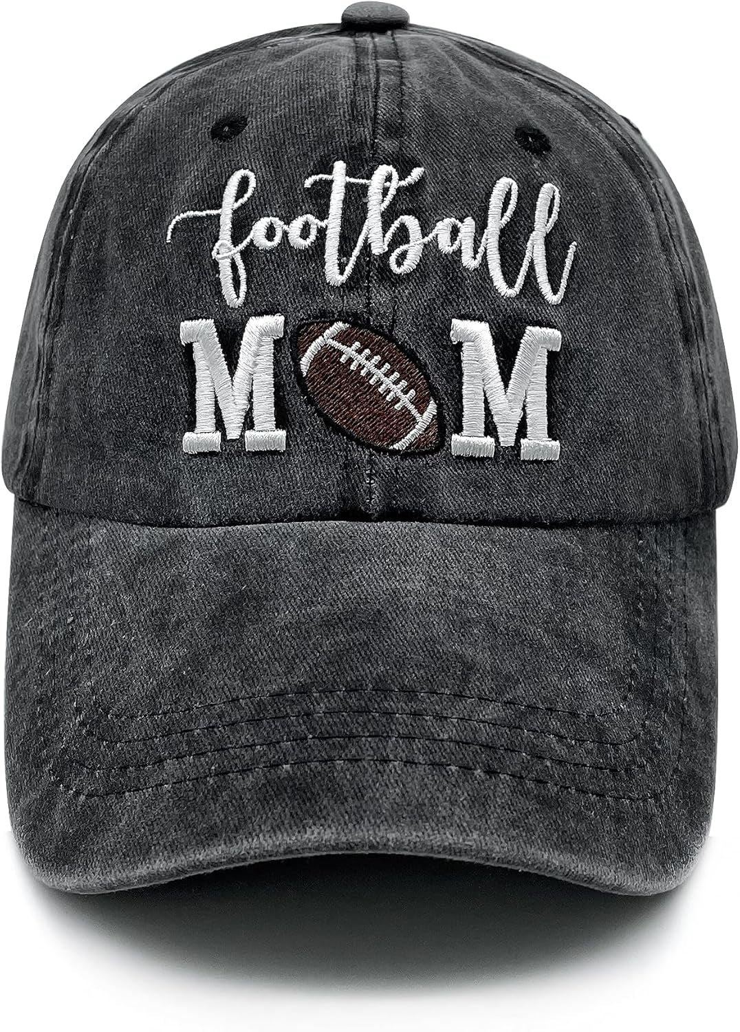 Embroidered Football Mom Hat, Football Mom Gifts for Women, Adjustable Baseball Caps for Mama