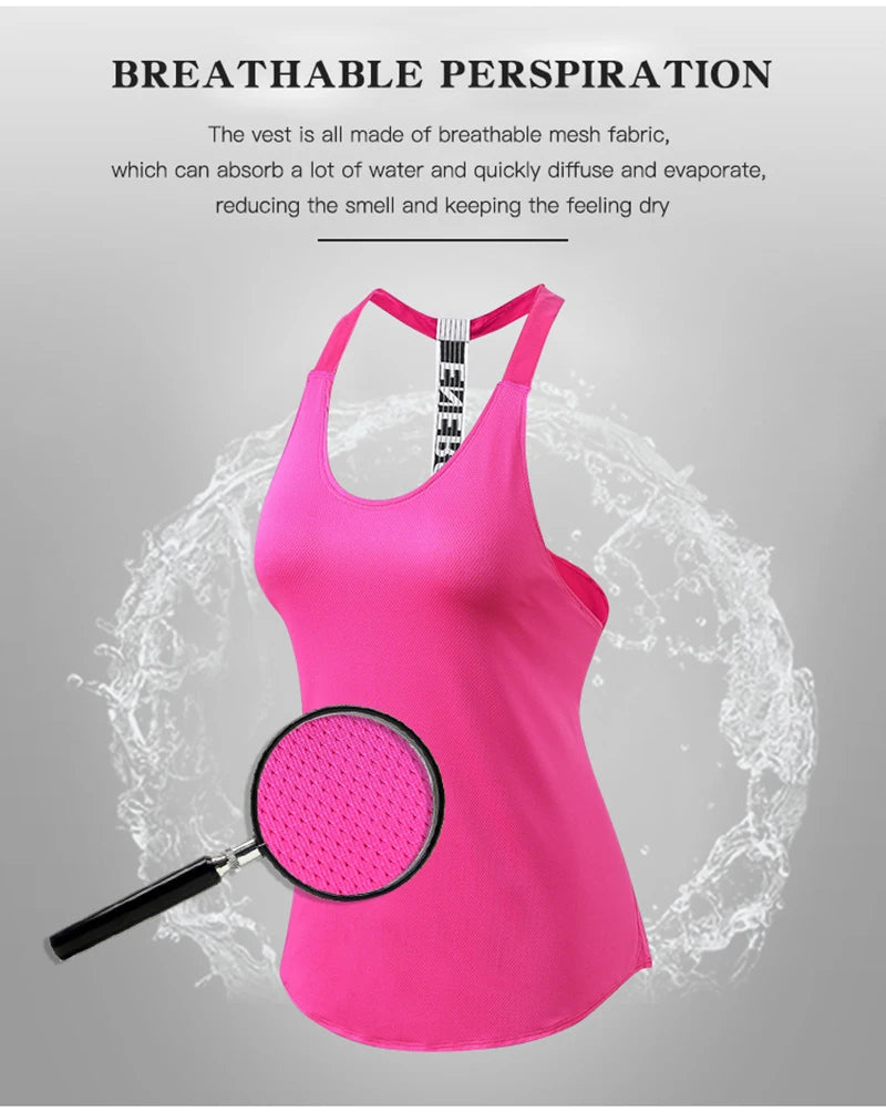 Women Gym Tops Black Sleeveless Yoga Top Women Fitness Shirt Gym Vest Running workout Sports Tops Letter Backless Shirt