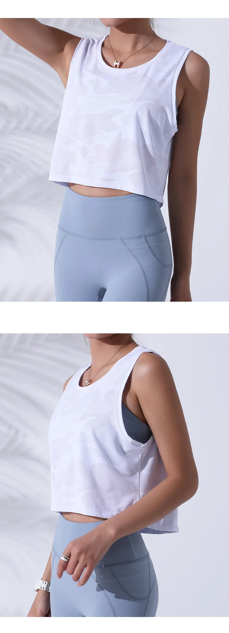 Women Camouflage Running Vest Fitness Crop Top Sleeveless Mesh Yoga Shirts Breathable Workout Gym Tank Tops Female Sportswear