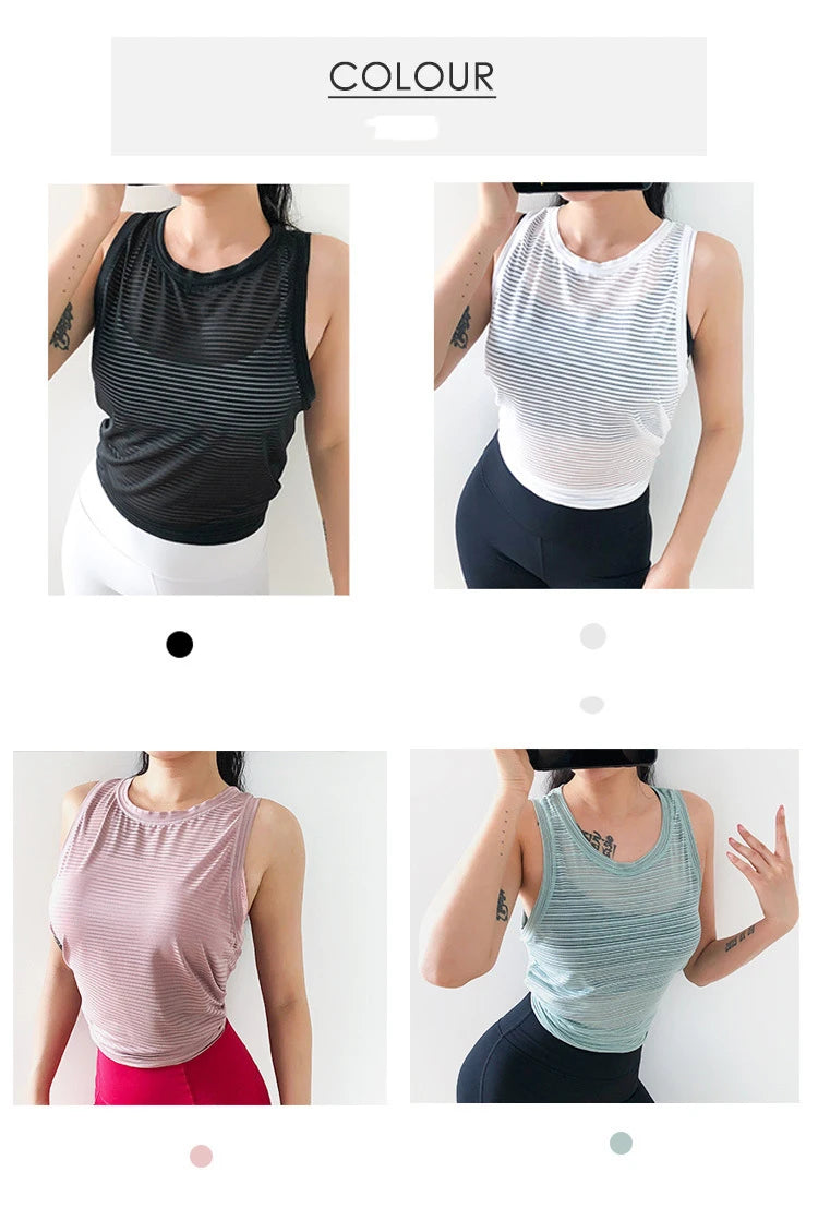 Sexy Open Back Sport T-shirt Women Gym Tank top Loose Sportswear Breathable Workout Tank Top Sleeveless Fitness Yoga T shirt top