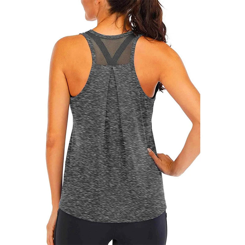 Yoga Shirt Female New Style T-Shirt Loose Fitness Tops Vest Women Sleeveless Sport Tee Quick-Drying Gym Running Workout Blouse