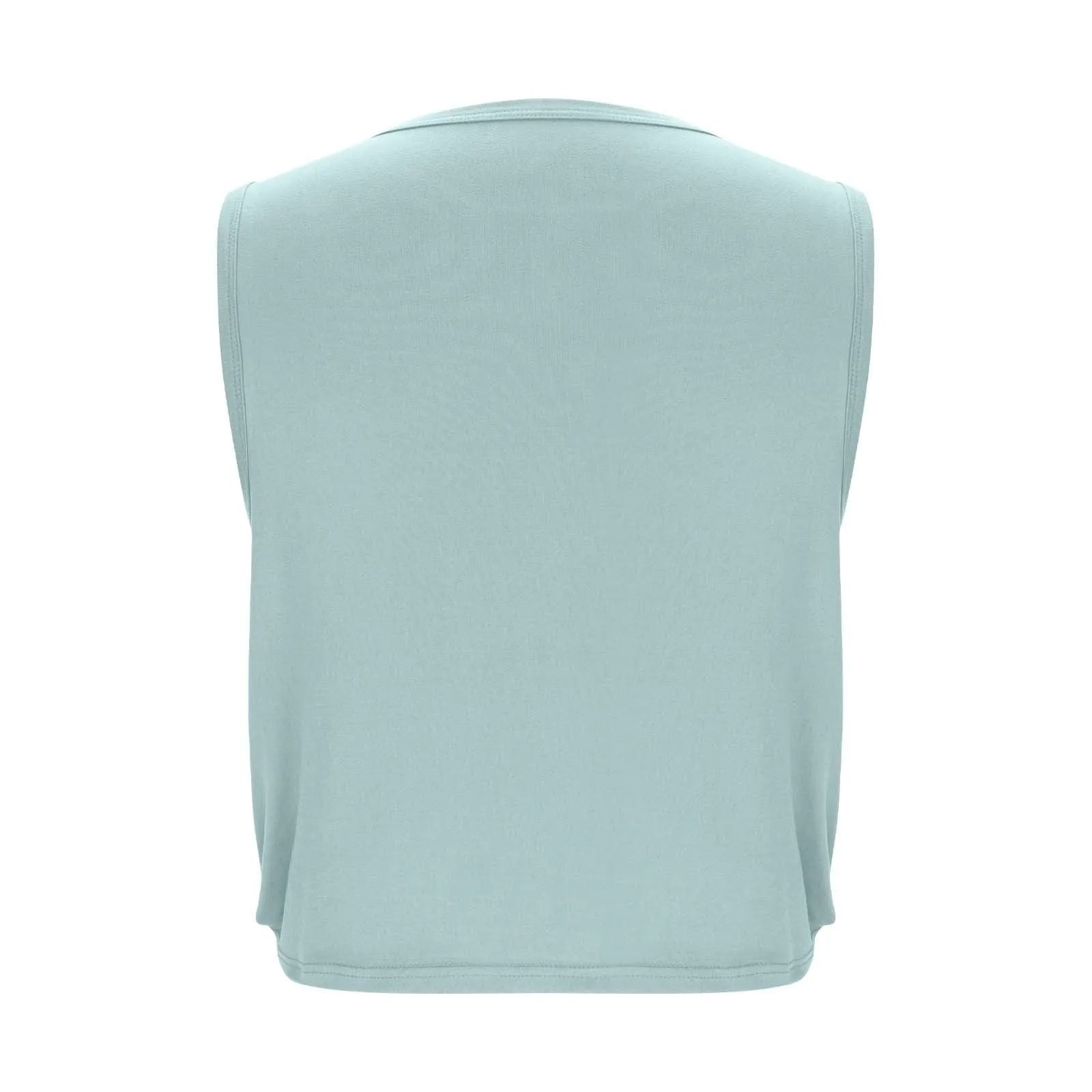 Women Sleeveless Yoga Tops Breathable Blouse Cover Up Gym Workout Cool T-Shirt Running Short Tank Crop Top Athletic Vest