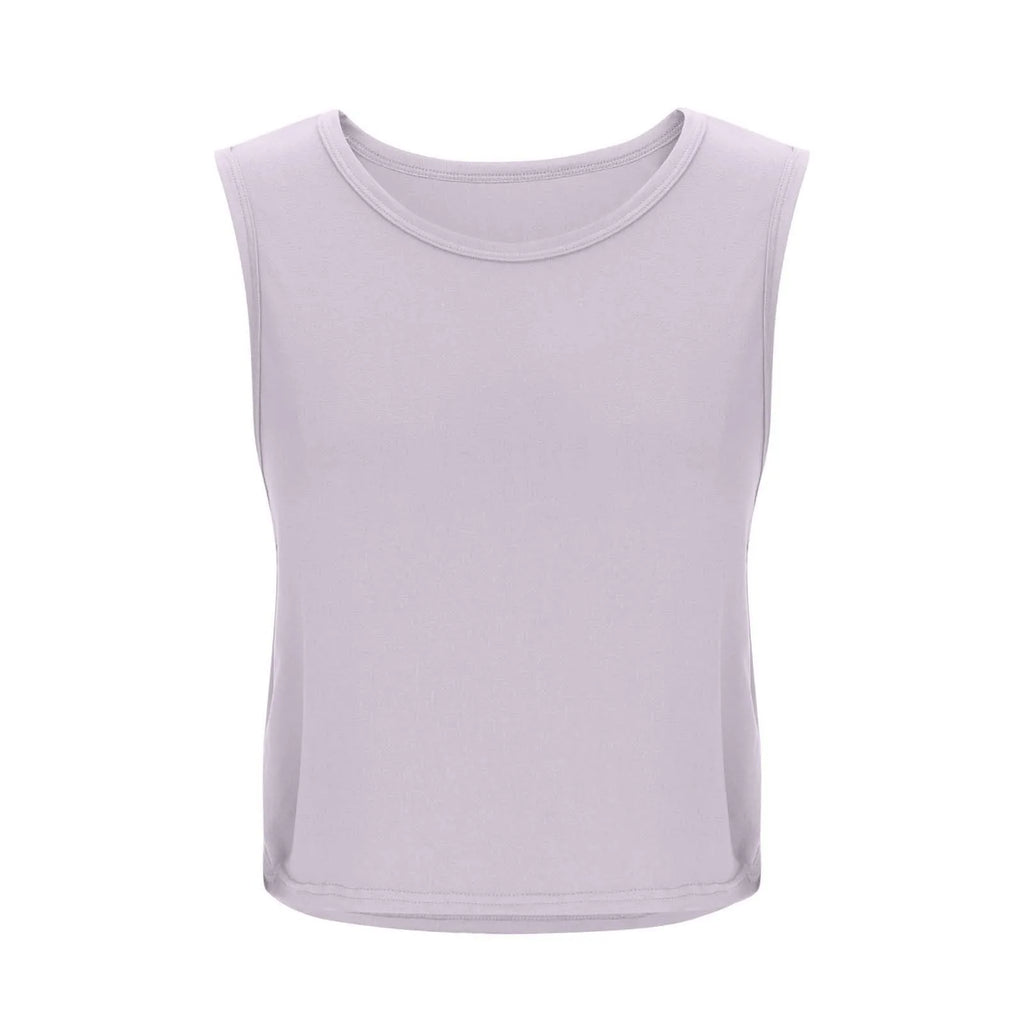 Women Sleeveless Yoga Tops Breathable Blouse Cover Up Gym Workout Cool T-Shirt Running Short Tank Crop Top Athletic Vest