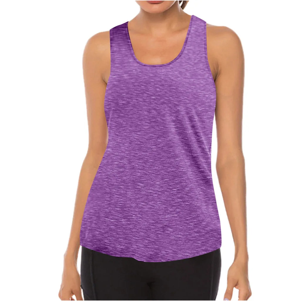 Women Yoga Tops  Sexy Tank Tops Loose Thin Sports Vest Breathable Sleeveless T-shirt Gym Fitness Running Shirts Girls