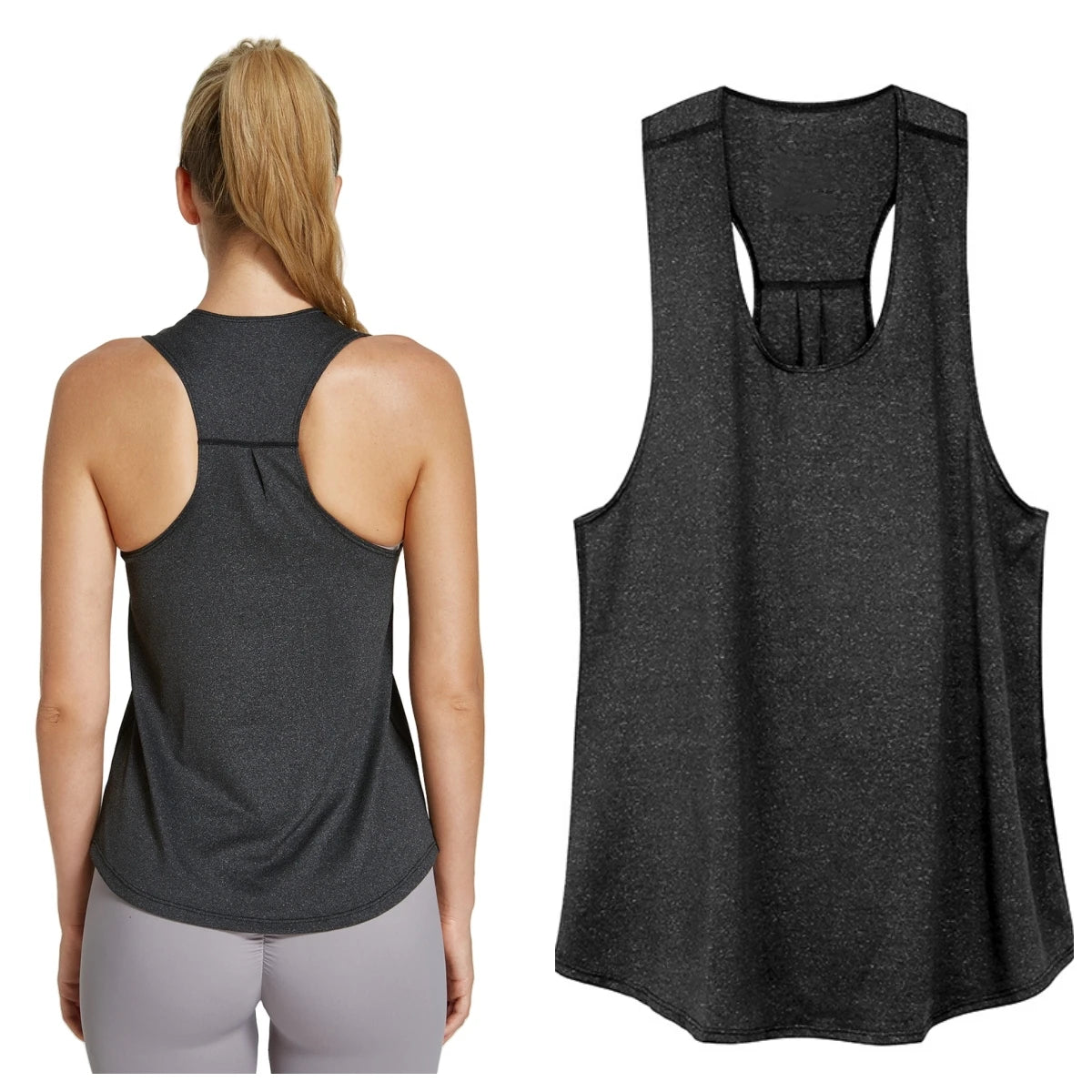 Women's Activewear: Solid Wrap Back Sports Tank Tops - Sleeveless, Breathable & Asymmetrical Hem Fit - Perfect For Fitness & Wor