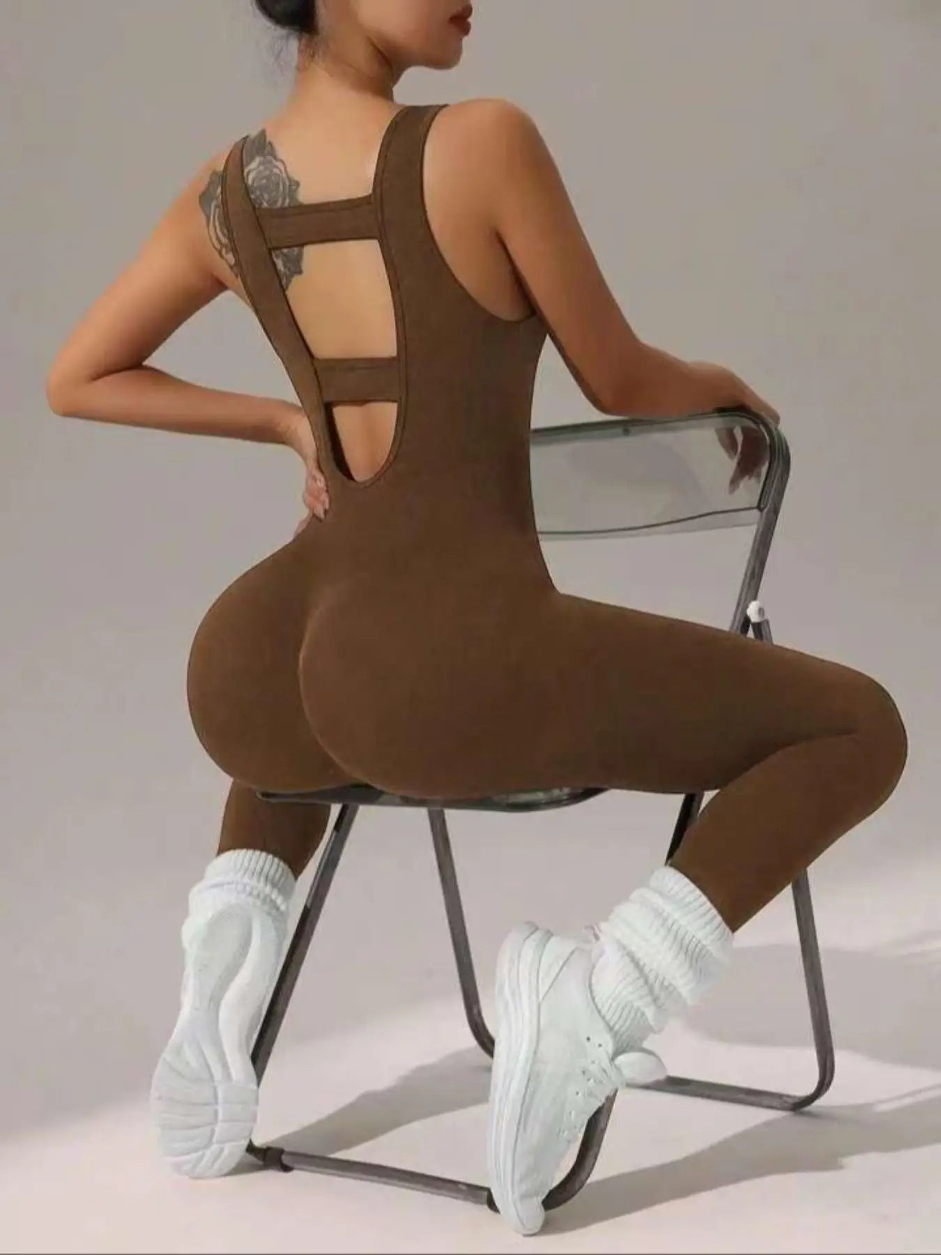 4 colors available Women's vest trousers jumpsuits - sexy hollow vest design - elastic and soft yoga running suit