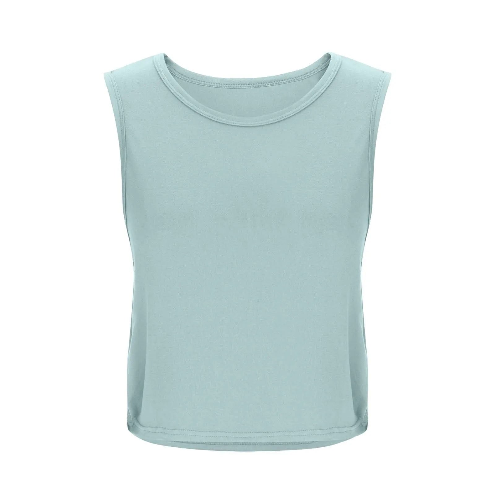 Women Sleeveless Yoga Tops Breathable Blouse Cover Up Gym Workout Cool T-Shirt Running Short Tank Crop Top Athletic Vest