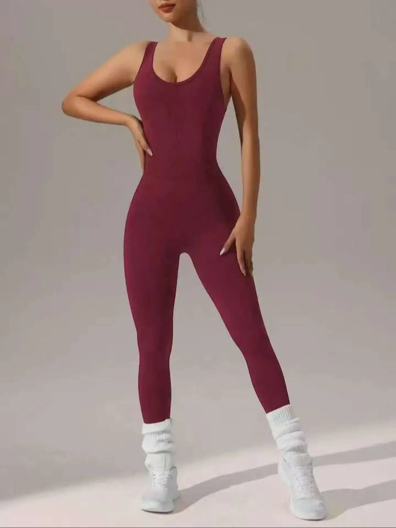 4 colors available Women's vest trousers jumpsuits - sexy hollow vest design - elastic and soft yoga running suit