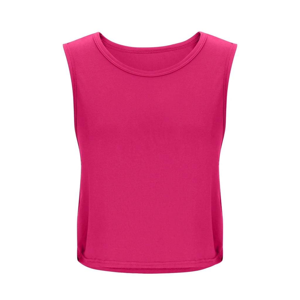 Women Sleeveless Yoga Tops Breathable Blouse Cover Up Gym Workout Cool T-Shirt Running Short Tank Crop Top Athletic Vest