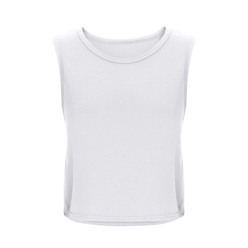 Women Sleeveless Yoga Tops Breathable Blouse Cover Up Gym Workout Cool T-Shirt Running Short Tank Crop Top Athletic Vest