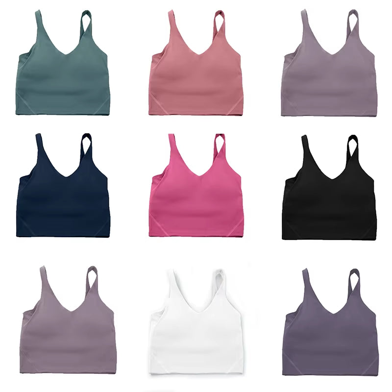 Women'S Sports Yoga Bra U-Back Gathering High Quality Fitness Running Shock Proof, Quick Drying, Breathable Sports Tank Top