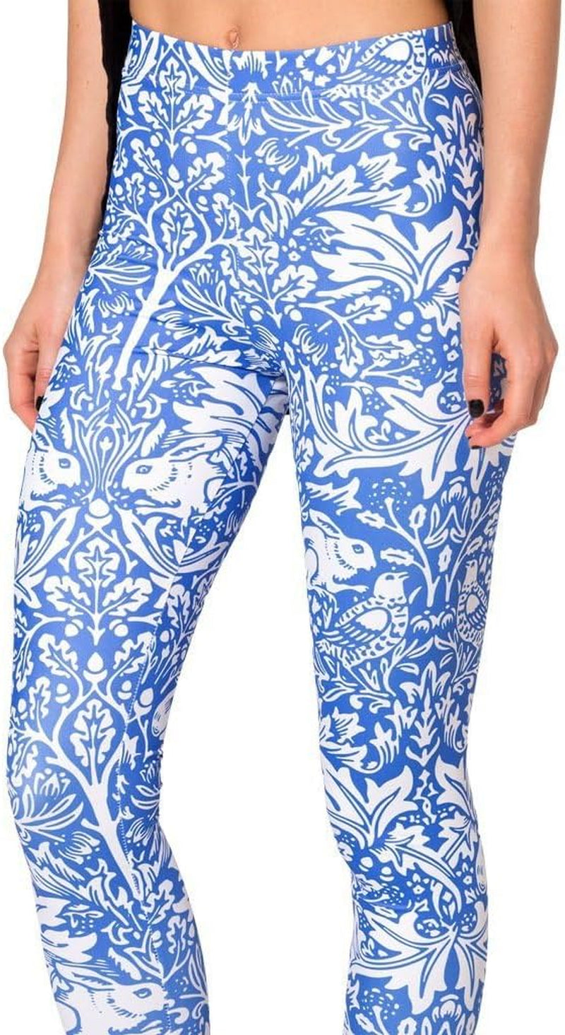 ® Women'S High Waist Pure Color Digital Printted Ankle Elastic Tights Legging