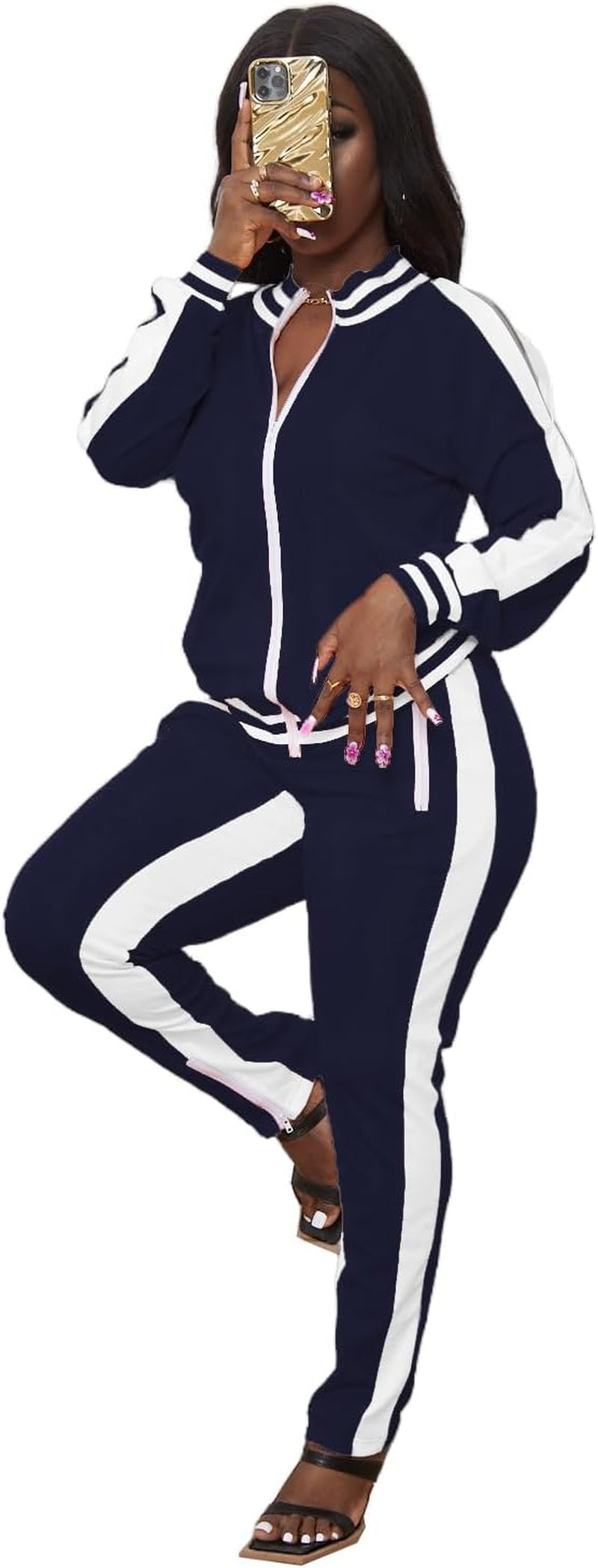 Women Casual 2 Piece Outfit Long Pant Set Sweatsuits Tracksuits