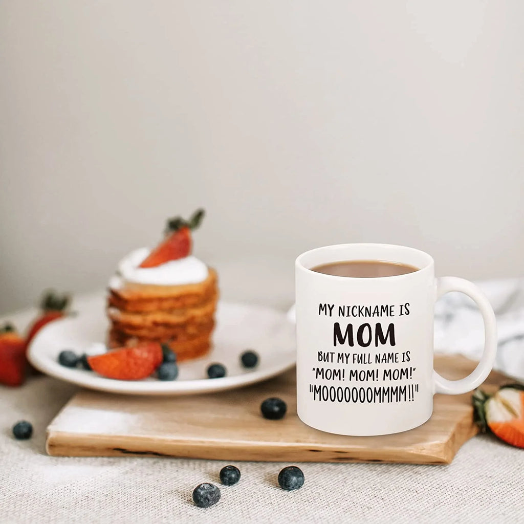 Gifts for Mom, My Nickname Is Mom Funny Coffee Mug, Mom Christmas Mothers Day Birthday Gifts from Daughter Son Kids, Best Mom Gifts, Funny Gift Ideas for Mom, Present for Mom, Mom Mug 11 Oz