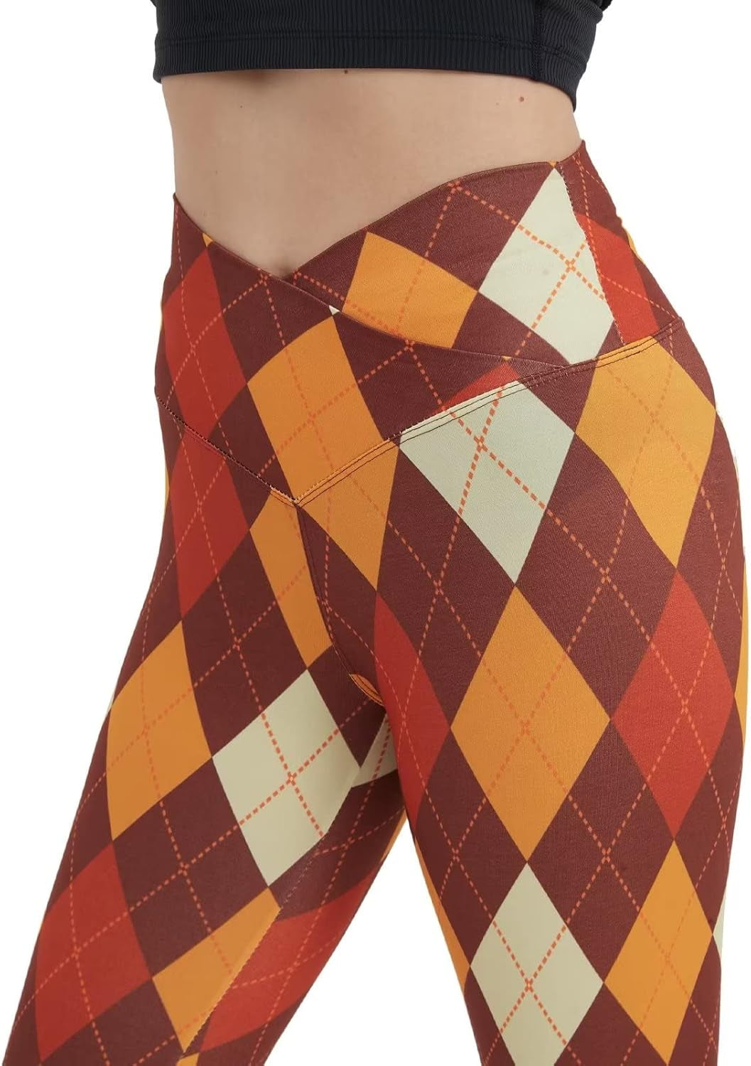 Women'S Christmas Halloween Crossover Leggings High Waisted Buttery Soft Printed Tights 27"