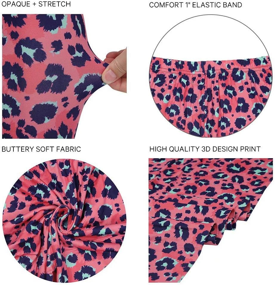 Women'S Leopard Printed Leggings Animal Skin Brushed Buttery Soft Tights